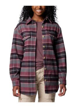 Columbia Women's Calico Basin Shirt Jacket Plus Size 1X Moonvista Plaids NWT